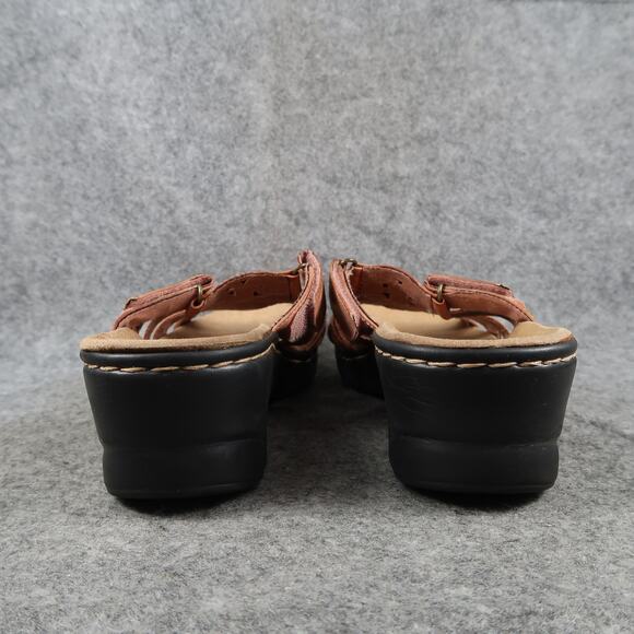 Clarks Shoes Womens 10 Sandals Bendables Leather Adjustable Straps Wedge Comfort - Picture 4 of 11